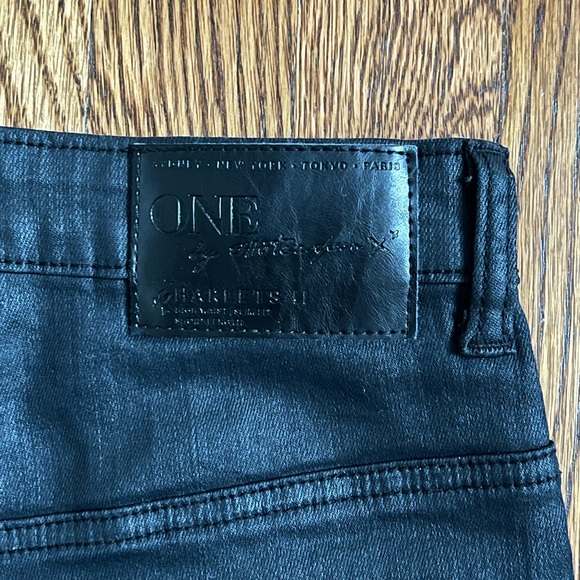 One Teaspoon Harlets II - Black Wax Coated Shorts - Size 25 - Picture 4 of 5